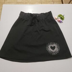 Black Skirt with Heart Design